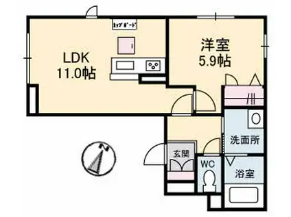 そよかぜK&K(1LDK/1階)の間取り写真