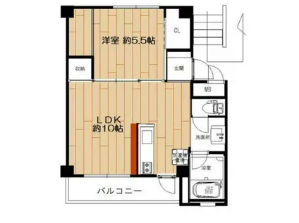 ビレッジハウス小野田第二2号棟(1LDK/1階)の間取り写真