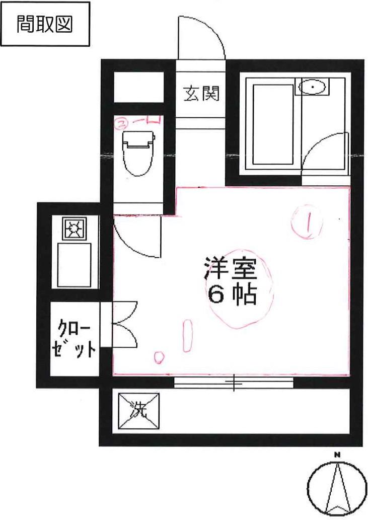 大崎エムハイム(ワンルーム/2階)の間取り写真