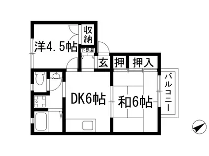 ル・シエール平松(2DK/1階)の間取り写真