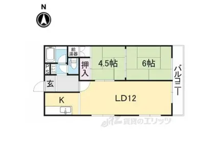 藤マンション(2LDK/2階)の間取り写真