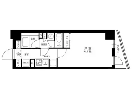 レボヌールセシル(1K/4階)の間取り写真