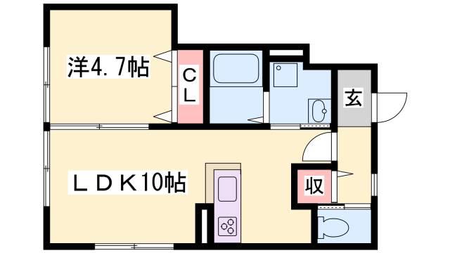 プロヴァンス壱番館(1LDK/1階)の間取り写真