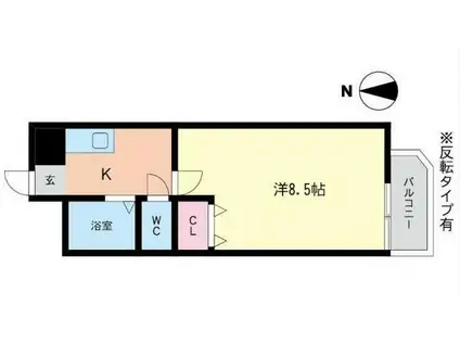 ビラプリンス7(1K/2階)の間取り写真