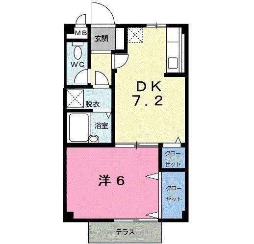 ベルリッチI(1DK/1階)の間取り写真