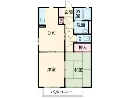 ファミールプラザVエルスール(2DK/2階)の間取り写真