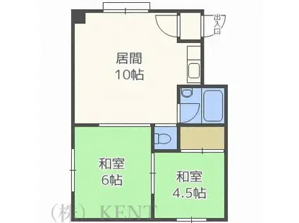 コーポ三浦(2LDK/2階)の間取り写真