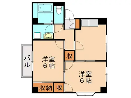 サンパティーク遠賀(2K/2階)の間取り写真