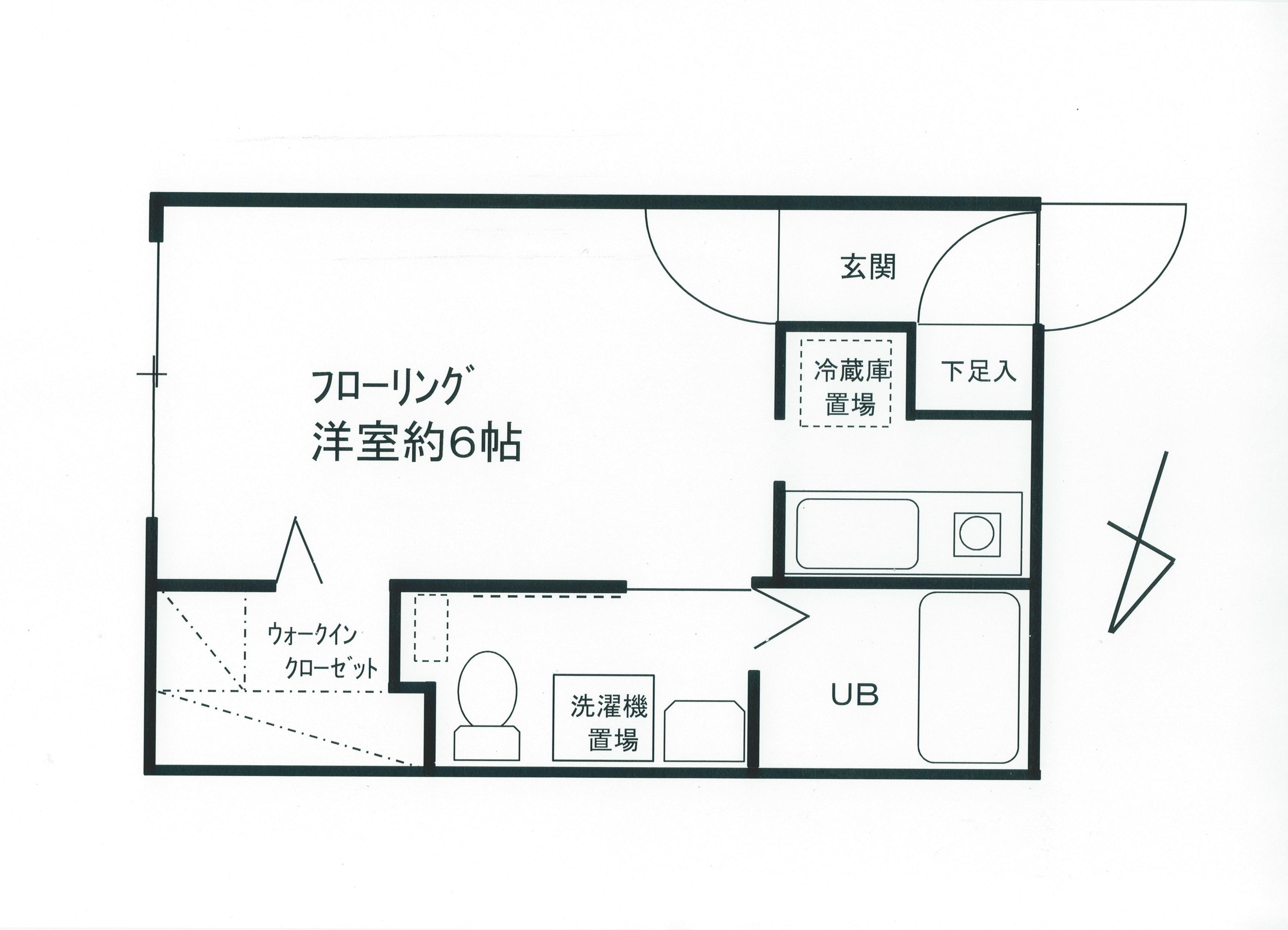 BRANCHE永福町(1K/1階)の間取り写真