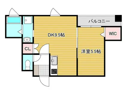 MUU.黒崎(1DK/2階)の間取り写真