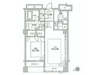 THE ウエストMINSTER ザ・ウエストミンスター六本木(1LDK/9階)の間取り写真