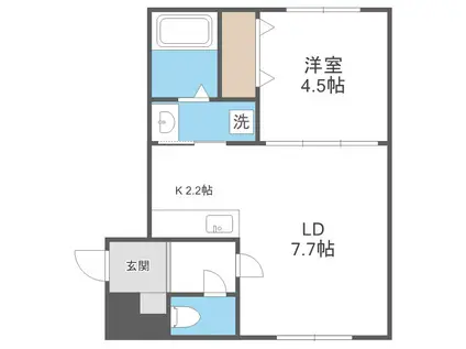 LOTUS FLEUR1(1LDK/2階)の間取り写真