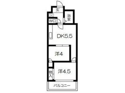 グランシャトー板宿II(2DK/2階)の間取り写真