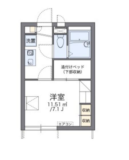 レオパレス操(1K/1階)の間取り写真