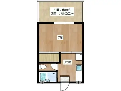 フェトーK&T(1K/1階)の間取り写真