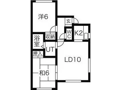 コール・イン・ハピネスIV(2LDK/1階)の間取り写真