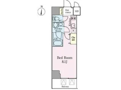 フレールコート錦糸公園(1K/4階)の間取り写真