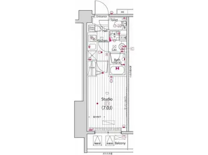 ガーラ・プライム横濱関内(1K/2階)の間取り写真