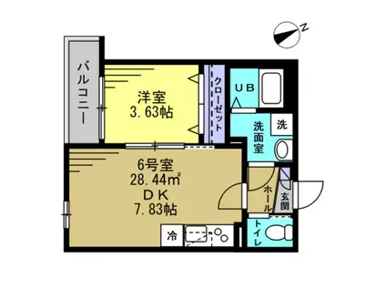 コンフォーティア(1DK/2階)の間取り写真