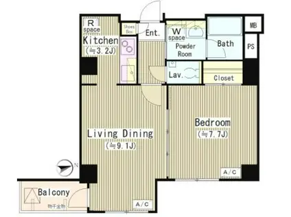 COURT HATSUDAI(1LDK/2階)の間取り写真