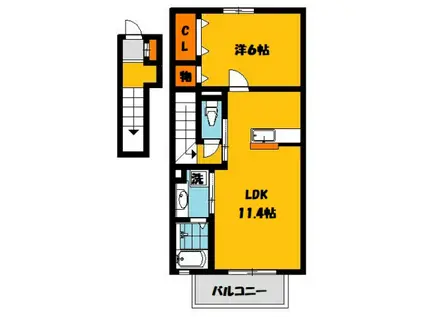 アーバンライフ・コートII(1LDK/2階)の間取り写真