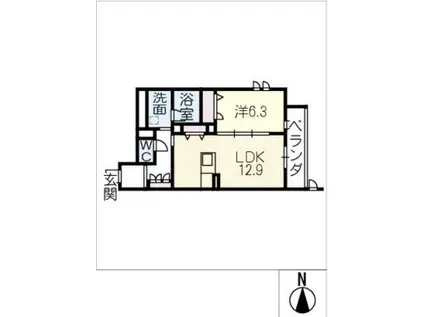 エバンジェリスト(1LDK/2階)の間取り写真