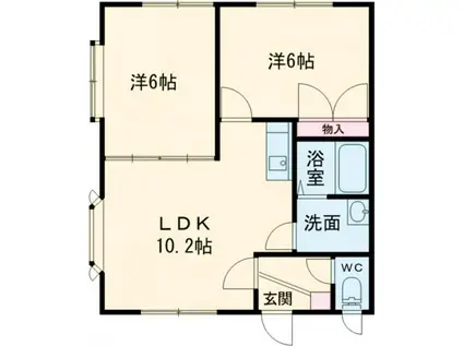 リリーズハウスII(2LDK/2階)の間取り写真