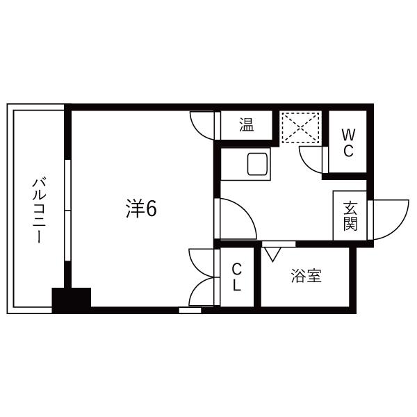 プチメゾン黒川(1K/2階)の間取り写真