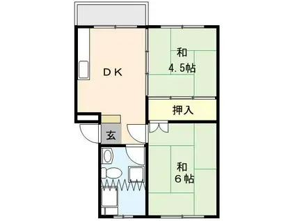 吉野原丸徳マンション(2DK/3階)の間取り写真