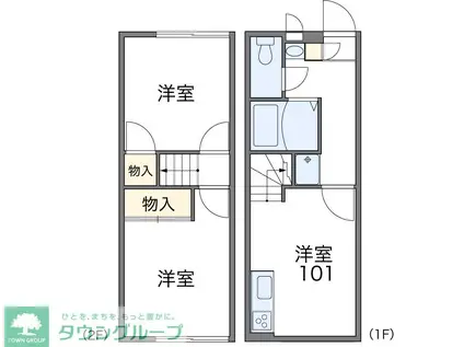 レオパレスサンパティーク(2DK/1階)の間取り写真