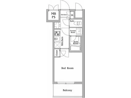 ハーモニーレジデンス川崎002(1K/13階)の間取り写真