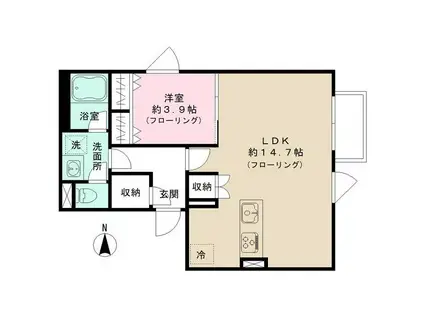 PIENZA 中野新橋(1LDK/2階)の間取り写真