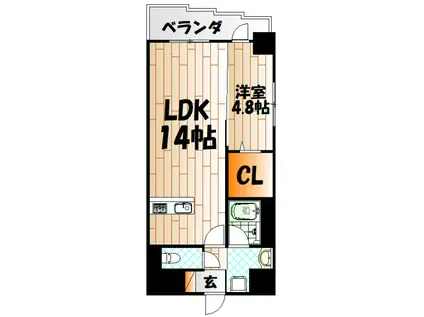 クルーズ レーヌ(1LDK/3階)の間取り写真