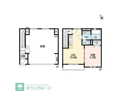 オート・ヴィラII(1LDK/1階)の間取り写真