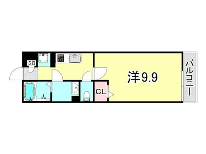 リブリ・尼崎メゾン(1K/3階)の間取り写真