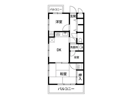 フロントピア蕨(2DK/2階)の間取り写真