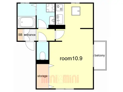 メレ・オハナ(ワンルーム/1階)の間取り写真