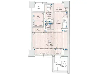 VELL STAGE HONJO AZUMABASHI(1K/7階)の間取り写真