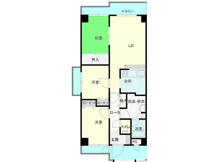 プレム弓町(3LDK/3階)の間取り写真