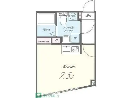 LAUREL豊町(ワンルーム/2階)の間取り写真