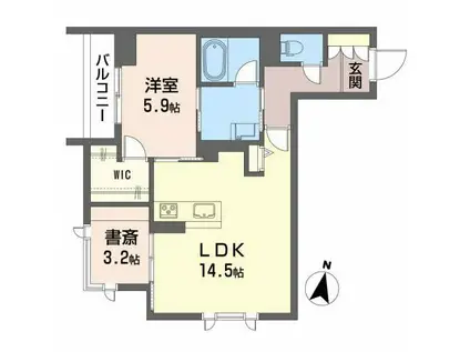 ベレオ大町(1SLDK/4階)の間取り写真