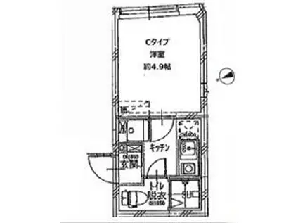 CELEFORT蒲田(1K/2階)の間取り写真