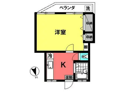 平和マンション(1K/1階)の間取り写真