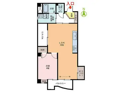 レイクランド春山(1LDK/6階)の間取り写真