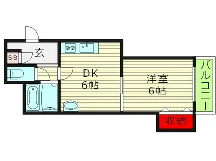 アネックスエイコー(1DK/2階)の間取り写真