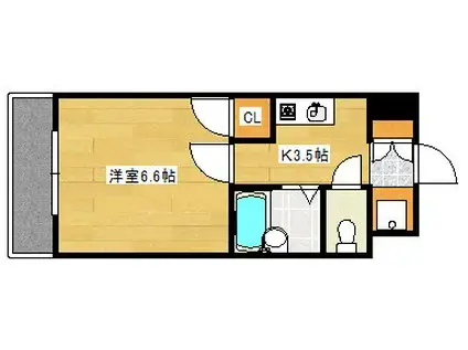 アストラルヤマナカ(1K/7階)の間取り写真