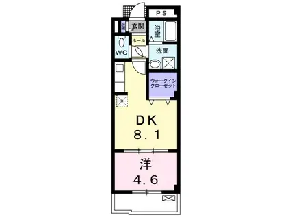 セイバリーヒル(1DK/2階)の間取り写真