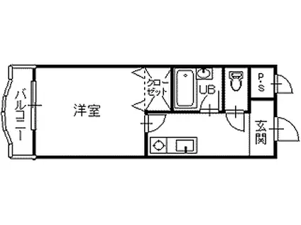 マックスマンション(1K/3階)の間取り写真
