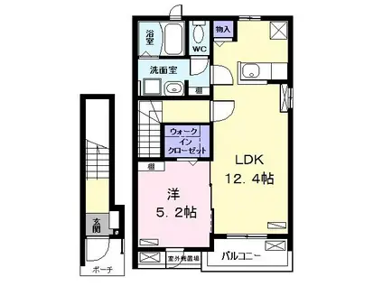 コンフォート八神(1LDK/2階)の間取り写真