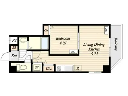 アルカンシェル稲毛(1LDK/3階)の間取り写真